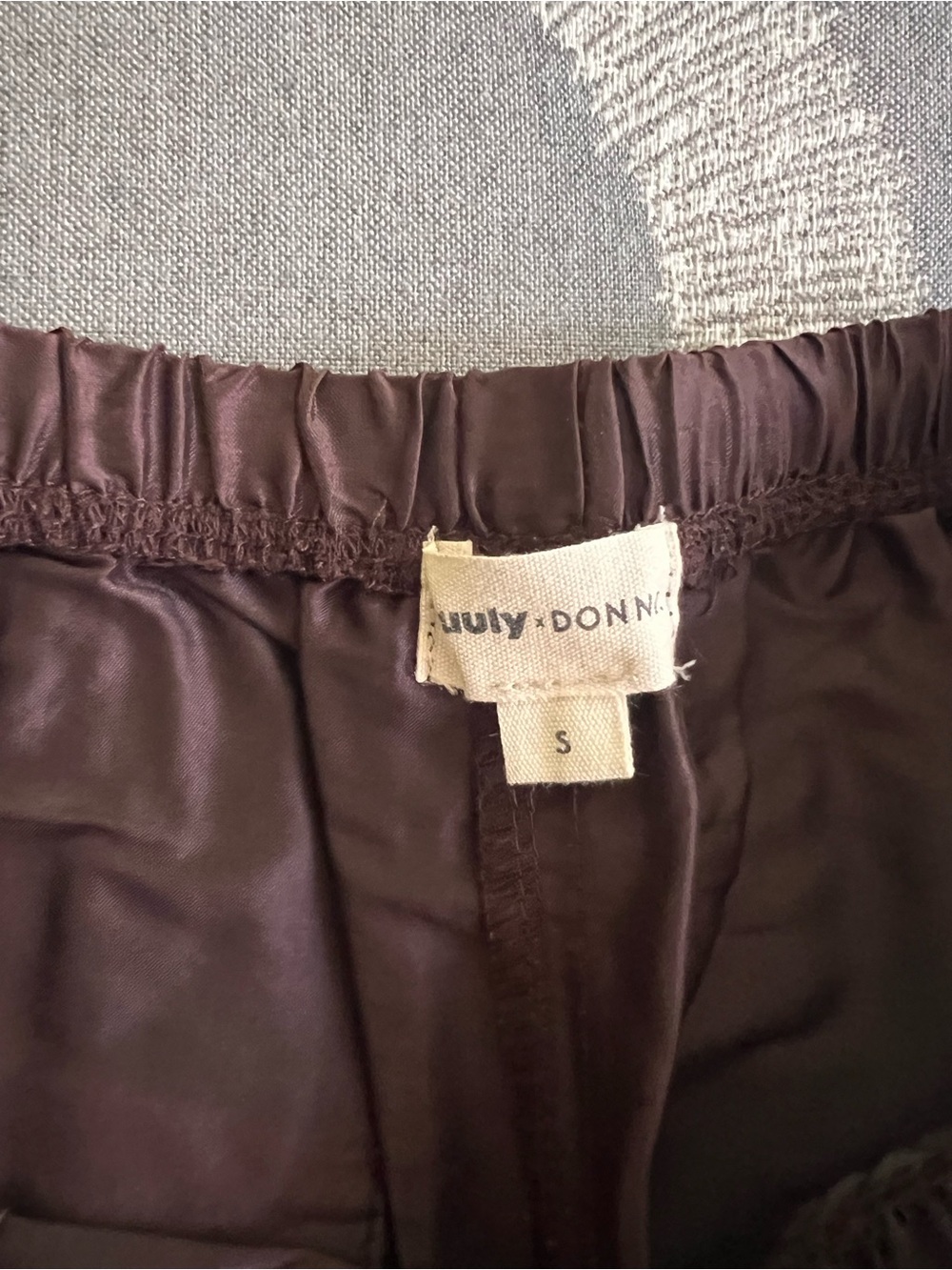 DONNI. Silk Track Pants Brown Pink Stripe S Nuuly - Picture 3 of 4
